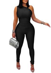lot 4300 image: Memoriesea Womens Sexy Jumpsuits One Shoulder Bodycon Rompers One Piece Outfits Black