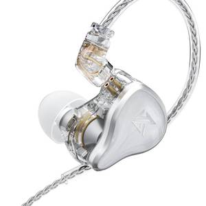 lot 4301 image: KZ ZAS in Ear Monitor Earphone 7BA1DD 8 Unit Hybrid Technology IEM Headphones Noise Isolation, 8 Core Cable 3.5mm Jack Wired Earbuds (No Mic, White)