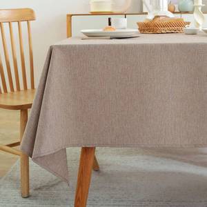 lot 4314 image: Laolitou Table Cloth Rectangle Linen Waterproof Textured Mocha Tablecloth, Washable Wrinkle Free Spill Proof Fabric Tablecloths for Dining Table Farmhouse Kitchen Holiday, 52x70 Inch