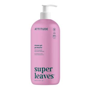 lot 4318 image: ATTITUDE Soothing Shower Gel, Dermatologically Tested, Plant and Mineral-Based, Vegan Personal Care Products, White Tea Leaves, 32 Fl Oz