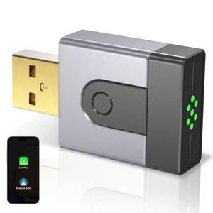 lot 4325 image: 2-in-1 Mini Wireless CarPlay Adapter for Apple CarPlay & Android Auto,Upgrade Wired to Wireless, Fast Auto-Connect, Plug & Play (iOS 10, Android 10, 2016 Cars)