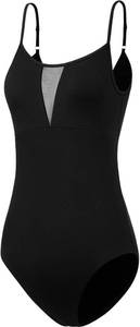 lot 4326 image: Tegmk Women Camisole Dance Leotard for Ballet, Full Front Lining, V- back, Adjustable Straps(239105-06-M)