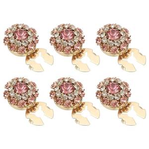 lot 4338 image: PATIKIL 6 Pcs Rhinestone Button Covers, 17.5mm 1116 Decorative Buttons Clips Detachable Sewing Kit Replacement for Women Men DIY Crafts Holiday Decor Dress Accessories, Gold Pink