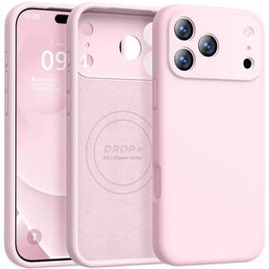 lot 4339 image: Ktele Magnetic for iPhone 17 Pro Max Case Compatible with Magsafe Premium Silicone Satin-Smooth Touch Slim Shockproof Anti-Scratch Microfiber Lining Case, 6.9 inch, Chalk Pink