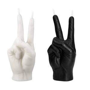 lot 4345 image: Black one slightly broken - 2 PCS Peace Sign Candle Victory Hand Gesture, CandleHand Hand Gesture Candle Peace Sign, Handmade Winner Statue - Birthday, Office, Housewarming Gift, Creative Home Decor, Indoor Party Decor