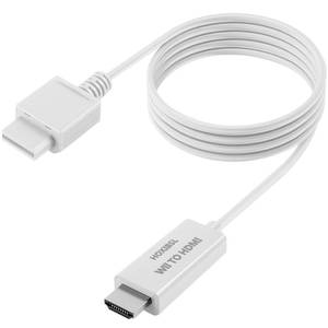 lot 4347 image: HOXIBSL 5ft WII to HDMI Converter Cable Adapter,for use with Full HD 1080P Devices with an HDMI Port,Compatible with WII,U,HDTV, Monitor (White)