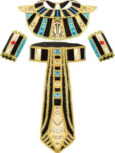 lot 4348 image: SATINIOR Egyptian Costume Accessory Includes Egyptian Belt Collar Wristbands, Multicoloured, Medium