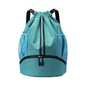 lot 4353 image: JELUTAR Drawstring Backpack Gym Bag with Shoes Compartment for Soccer, Basketball, Swim, Water-Resistant String Backpack Beach Cinch for Women Men, Teal