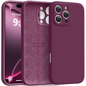 lot 4364 image: Ktele Magnetic for iPhone 16 Pro Case Compatible with Magsafe Premium Silicone Satin-Smooth Touch Slim Shockproof Anti-Scratch Microfiber Lining Case, 6.3 inch, WineRed