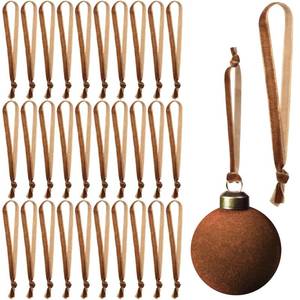 lot 4366 image: Hunnmingre Brown Christmas Ornament Hangers 12 Velvet Christmas Tree Ribbon Hanging Strings Ornament Strap Loops Velvet Ribbon Hangers for Garland Decoration