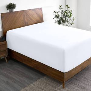 lot 5309 image: Bare Home Split Queen Fitted Sheet - Extra Deep Pocket Fitted Sheet - Premium 1800 Microfiber - Ultra-Soft Wrinkle Free (Split Queen - 22 Pocket, White)