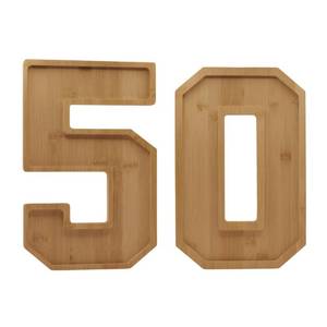 lot 5316 image: A50 charcuterie Numbers Tray, 50 charcuterie Board Box, Bamboo Charcuterie Board Numbers, Number 50 Food trayNumber 50 Bamboo Wooden Numbers