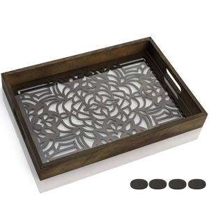 lot 5329 image: Pumtus Wood Letter Tray, 15x10 in Large Paper Holder, Desktop Letter Document Organizer with Handle, Decorative File Stationery Tray for Office Supplies, Entryway, Notebooks, Mails