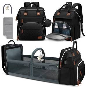lot 5336 image: DERJUNSTAR Diaper Bag Backpack, Large Baby Bag with Changing Pad, Thick Padded Back & Straps, Laptop Compartment, Waterproof Travel Backpack with USB Port, Multi-Function for Mom & Dad, Black