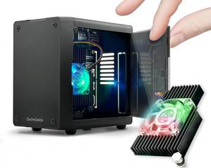 lot 6338 image: ElectroCookie Mini PC Case for Raspberry Pi 5 with Active RGB Lighting Cooler (Matte Black)