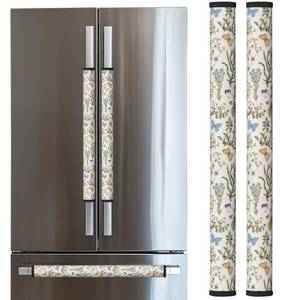 lot 6340 image: LORTURE Spring Refrigerator Handle Covers, Flower Fridge Handle Covers Set of 2, Floral Refrigerator Door Handle Covers for Kitchen Decor, Door Handle Covers for Freezer, Oven and Dishwasher