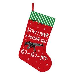 lot 6360 image: Die Hard Decorations, Now I Have A Machine Gun HO HO HO Stocking, 16 Inch Christmas Stockings Die Hard Merch Gifts, Christmas Fireplace Tree Ornaments, Funny White Elephant Gifts Stocking Stuffers