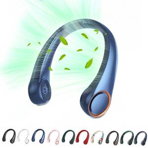 lot 6361 image: Portable Neck Fan, Hands Free Bladeless Fan, 360° Cooling Personal Fan,Wearable Quiet Fan for Outdoor Indoor, Birthday Gifts for Men Women Mom Dad, 4000mAh Battery USB Rechargeable, 3-Speeds(Blue)