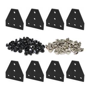 lot 6370 image: BLCCLOY 8 Sets 2020 Aluminum Extrusion T Slot Corner Bracket 20 Series Extruded Hardware T Shape Joint Plate with Nut Bolt for 2020 20mm T V Slot Black Aluminum Profile Connector Accessories