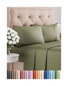 lot 6380 image: King Size 4 Piece Sheet Set - Comfy Breathable & Cooling Bed Sheets Set - Hotel Luxury Bedding for Women, Men, Kids, Teens, Boys & Girls - Deep Pockets, Soft and Wrinkle Free - Oeko-Tex - Sage Green