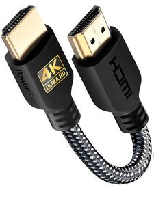 lot 6382 image: PowerBear 4K HDMI Cable 0.5 ft  Short Hdmi Cable, Braided Nylon & Gold Connectors, 4K  60Hz, Ultra HD, 2K, 1080P, ARC & CL3 Rated  for Laptop, Monitor, PS5, PS4, Xbox One, Fire TV, Apple TV & More