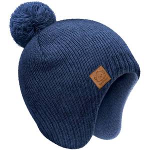 lot 6384 image: Baby Beanies, Baby Hats for Boys, Girls - Cute Toddler Winter Hat, Soft & Stretchy Beanies for Infant, Newborn 0-6 Months, Cozy & Warm with Earflap Muff & Pom (Navy, S)