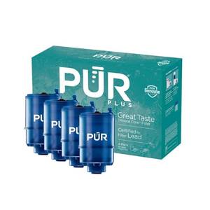 lot 6395 image: PUR Plus Faucet Mount Replacement Filter 4-Pack, Genuine PUR Water Filter for Sink Faucet, 3-in-1 Mineral Filtration, Lead Reducing, 1-Year Value, Blue (RF99994)