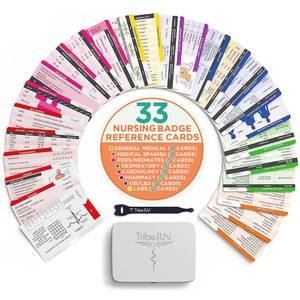 lot 6401 image: BadgeGuru Nursing Badge Reference Cards - 33 Double Sided Nurse Badge Cards - 66 Cheat Sheets, Nursing School Essentials, Nursing Students, New Nurses