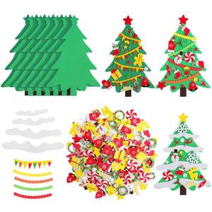 lot 6420 image: Elcoho 24 Kits DIY Foam Christmas Tree Foam Crafts Xmas Party Favors Christmas Stickers for Making Craft Xmas Tree Fun Home Activities