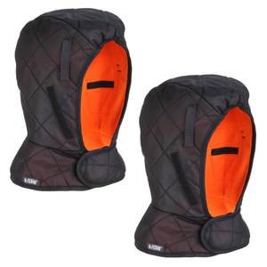 lot 6425 image: Ergodyne N-Ferno 6867 Winter Hard Hat Liner, Insulated, Fleece Lined, Shoulder Length, 2-Pack,Black