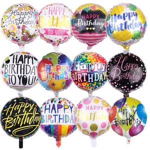 lot 6433 image: 50 Pieces Happy Birthday Party Aluminum Foil Balloons 18 Foil Mylar Helium Balloon Round Inflatable Balloons for Birthday Parties Baby Shower Decorations Supplies