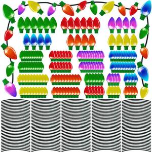 lot 6440 image: A340PCS Christmas Car Refrigerator Decorations - 165 Reflective Bulb Light Shaped Magnets 175 Magnetic Wires Ornaments Set Xmas Holiday Cute Decor