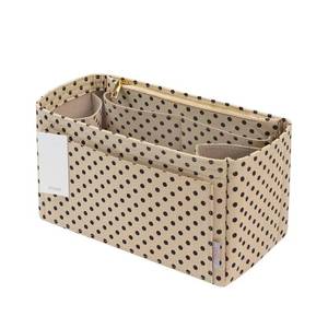 lot 6459 image: ZTUJO Purse Organizer Insert For Handbags, Silky Touching Bag Organizer Insert With Bottle Holder, Perfect for Speedy, Neverfull, Tote,ONTHEGO,Artsy,Handbag and More (Large, Brown polk dots Beige)