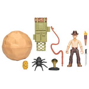 lot 6478 image: Indiana Jones Worlds of Adventure with Adventure Backpack Action Figure, 2.5-inch, Action Figures for Kids Ages 4 and Up