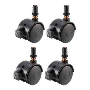 lot 6486 image: uxcell 1.5 Inch Swivel Caster Wheels Grip Neck Stem Caster Black Furniture Wheel with Brake and Mounting Socket, 4pcs