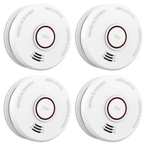 lot 6488 image: LSHOME 4 Pack Smoke Detector Fire Alarms 9V Battery Operated Photoelectric Sensor Smoke Alarms Easy to Install with Light Sound Warning, Test Button,9V Battery Included Fire Safety for Home