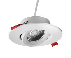 lot 6492 image: DGC 4-inch White Selectable Canless Adjustable Gimbal LED Recessed Downlight (DGC43120SRDWH)
