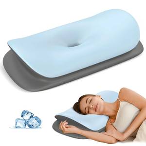 lot 7660 image: Olumoon Cervical Neck Pillow - Ergonomic Memory Foam Contour Pillows for Side, Back & Stomach Sleepers, Cervical Pillow for Neck Support Sleeping with Breathable Cover