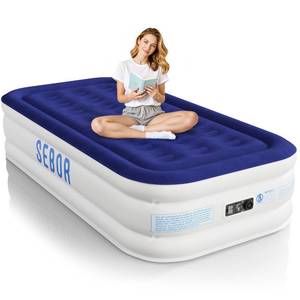 lot 7683 image: Sebor Air Mattress Twin with Built-in Pump 18, Comfortable Self-Inflating Air Mattress with High-Speed Pump, Durable Blow Up Mattress Twin with Storage Bag for Guests, Camping, Travel