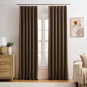 lot 7693 image: KEQIAOSUOCAI Blackout Curtains 84 Inches Long, Pinch Pleated Window Room Darkening Curtain Panels Drapery for Home, Hotel, Office, 40 W x 84 L, Set of 2, Chocolate Brown