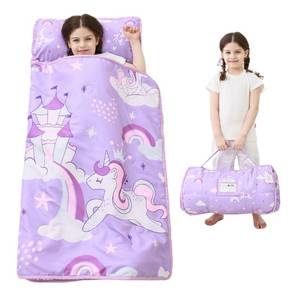 lot 7702 image: Lasoftan Toddler Nap Mat with Pillow and Blanket, Extra Large Rolled Napping Mats,Toddler Nap mats for Boys Girls, Kids Mat for Daycare, Preschool Travel Camping, Unicorn