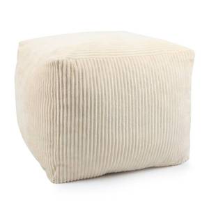 lot 7719 image: Sexysamba Square Corduroy Pouf Cover Only, 20x 16 Unstuffed Decorative Ottoman Foot Stool Rest, Washable Storage Bean Bag Chair Floor Pouf Covers for Living Room Bedroom, Beige