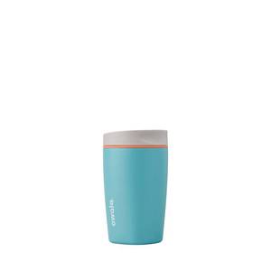lot 8007 image: Owala SmoothSip Slider Insulated Stainless Steel Coffee Tumbler, Reusable Iced Coffee Cup, Hot Coffee Travel Mug, BPA Free 12 oz, GreyBlue (Beachy Breeze) (No Lid)