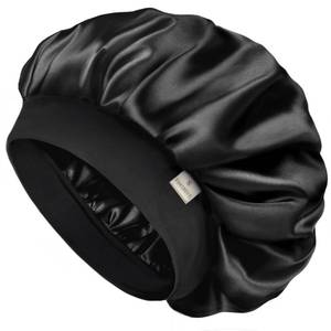 lot 8008 image: YANIBEST Silk Bonnet for Men Women Hair Bonnet for Sleeping Double Layer Satin Bonnets for Black Women Curly Hair Sleep Cap,Black