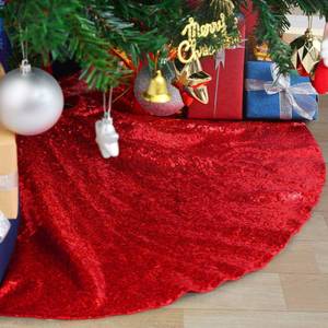 lot 8014 image: 24 Round Red Tree Skirt Small Christmas Tree Skirt Outdoor Party Tree Decorations Little Sparkle Tree Skirt for All Occasions