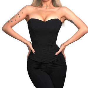 lot 8020 image: GKOKG Y2K Overbust Corset Top  Adjustable Zipper & Fishbone Boning  Clubwear Dates Lingerie