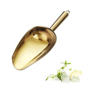 lot 8054 image: Sipoyen Stainless Steel Ice Scoop 6OZ Small Food Candy Scoop for Kitchen Bar Party Wedding Metal Ice Scooper for Ice Bucket Gold