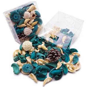 lot 8057 image: DomeStar Sea Shell Potpourri Bag, Ocean Breeze Scented Dried Flower Potpourri Bowl Filler, Turquoise Vase Filler, Home Fragrance Sachet Petal, Seashell Beach Coastal Bathroom Decor