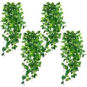 lot 8432 image: DomeStar 4PCS Fake Hanging Plants, Artificial Ivy Vines Lifelike Hanging Greenery Wall Decor for Indoor Outdoor Home Office Bathroom Decor (No Baskets)