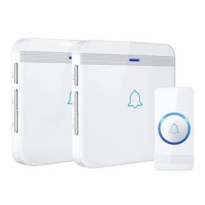 lot 8452 image: AVANTEK Wireless Doorbell, D-3W Waterproof Door Chime Kit Operating at over 1300 Feet with 2 Plug-In Receivers, 52 Melodies, CD Quality Sound and LED Flash